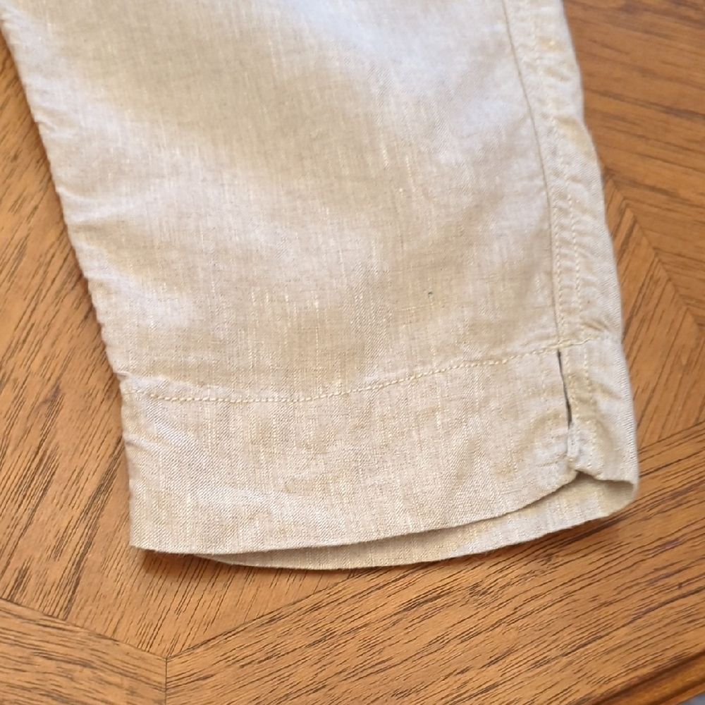 L.L. Bean Women's Beige Linen Cropped Capri Pants - Picture 11 of 13